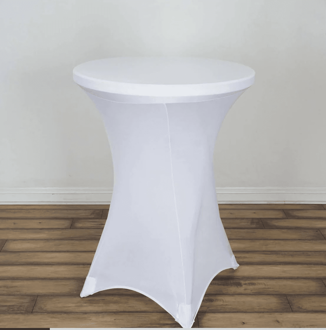 Spandex Round Cocktail Table Cover 30" – White