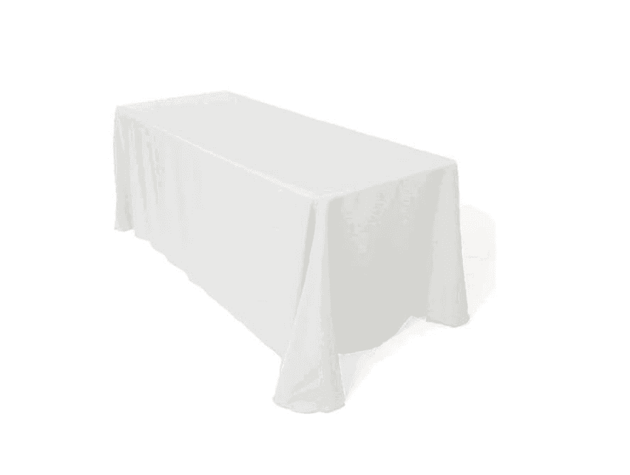 White Rectangular Tablecloths for 6 feet table